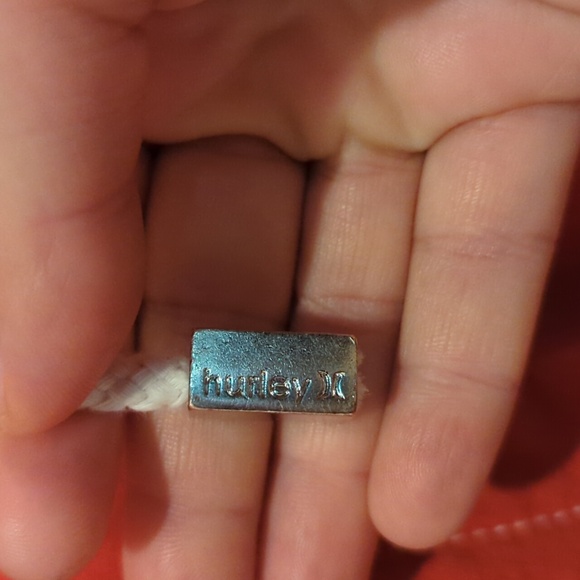 Large Neon burnt orange Hurley zip up hoodie - Picture 2 of 5